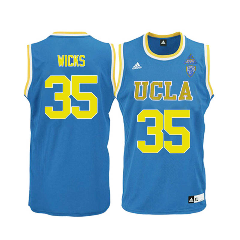 Men UCLA Bruins #35 Sidney Wicks College Basketball Jerseys-Blue - Click Image to Close